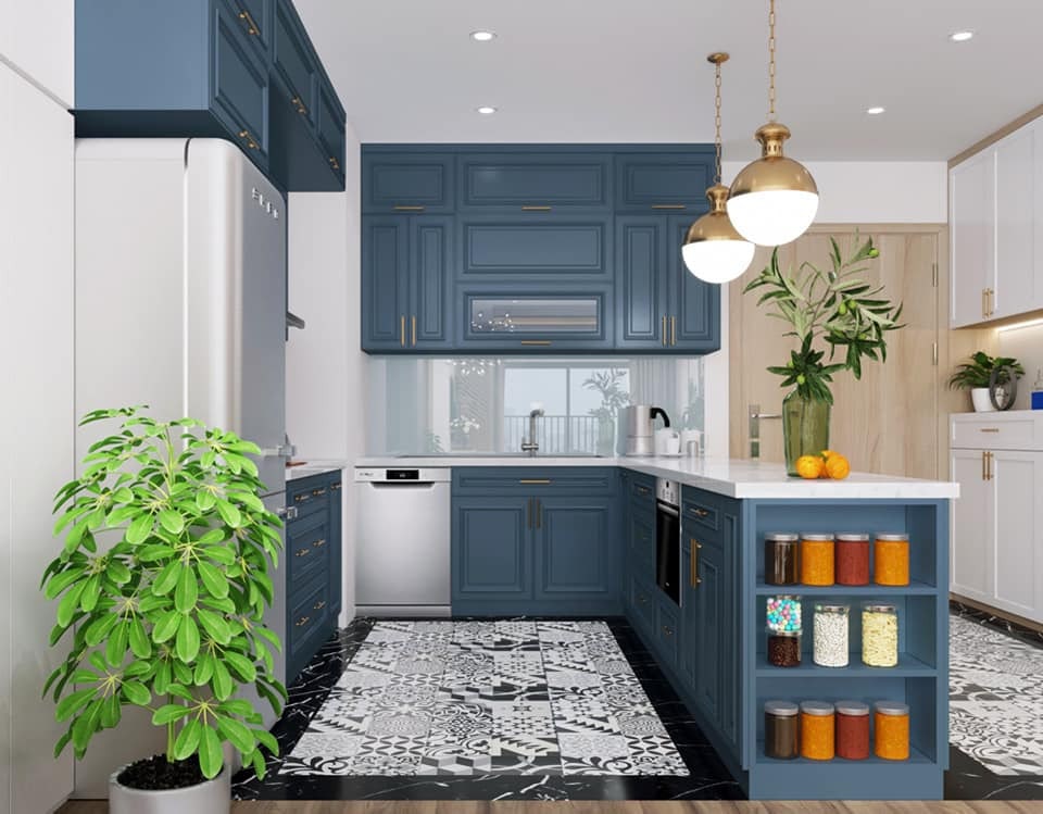 Phân bổ hợp lý khi thiết kế nội thất phòng bếp hiện đại sẽ giúp nâng cao độ thẩm mỹ cho cả gian bếp
