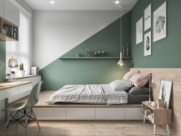 Màu sơn nhà đẹp cho không gian phòng ngủ được lựa chọn theo sở thích